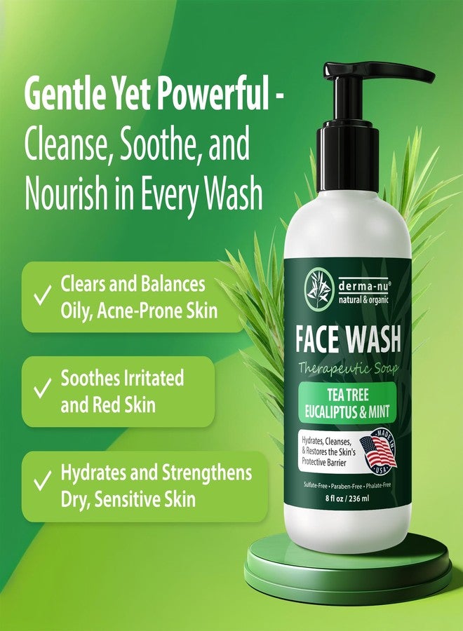 Derma-nu Gentle Face Wash for Men & Women – Hydrating Facial Cleanser for Eczema, Psoriasis & Sensitive Skin – Fights Redness, Oil & Breakouts – pH-Balanced & Perfect for Oily, Blemish-Prone Skin – 8oz - Image 4